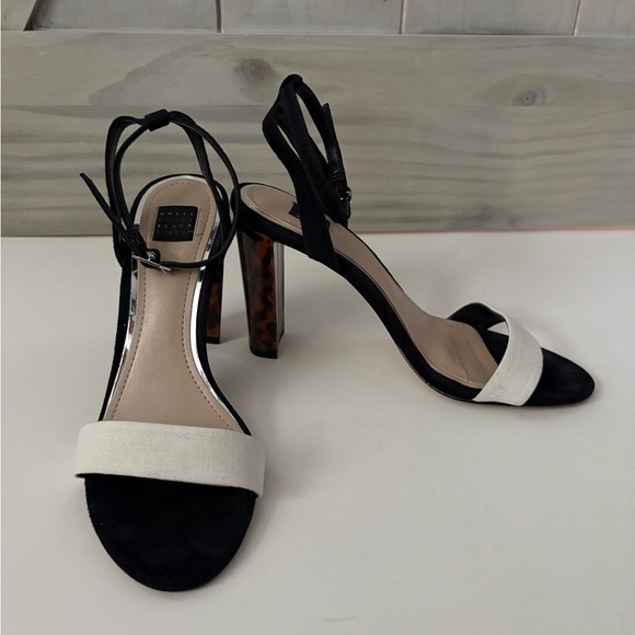 White House Black Market Black and Cream Heels - Picture 2 of 8